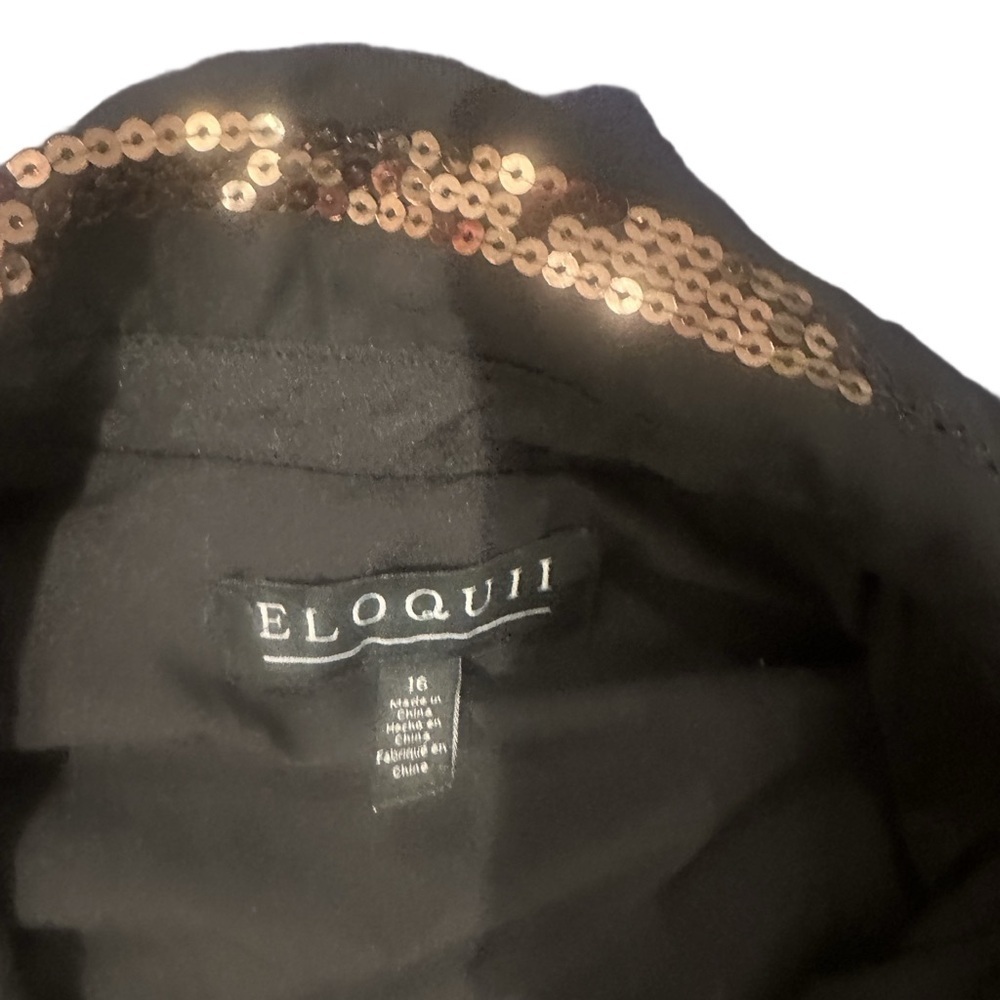 Eloquii Black Gold Stripe Set Top Pants - Picture 3 of 3